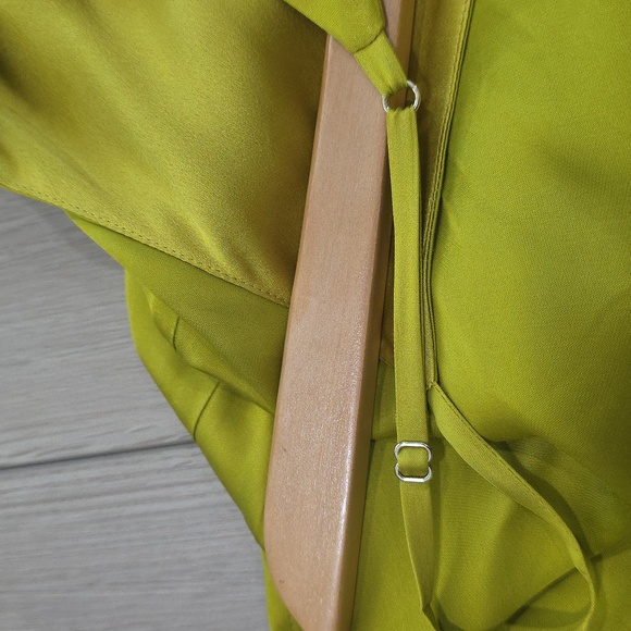 Satin Slip Dress in Chartreuse - Picture 14 of 14
